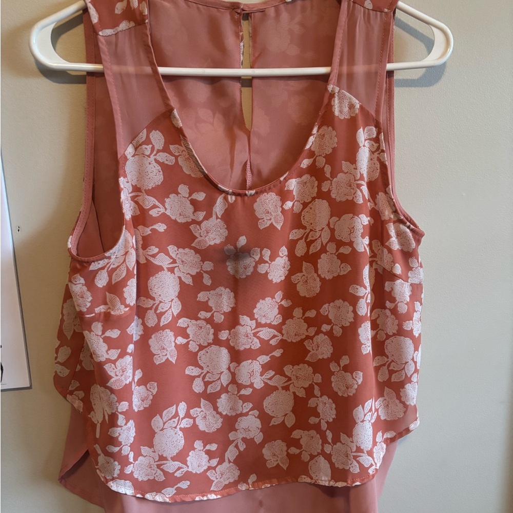Lush Blush Pink Floral Sheer Overlay Camisole